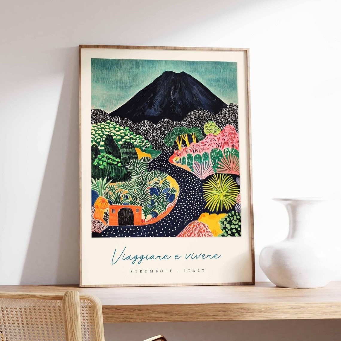 Stromboli Poster Italian Travel Print Stromboli Travel Art Stromboli Wall Art Italy Art Italy Travel Decor Italian Travel Gift
