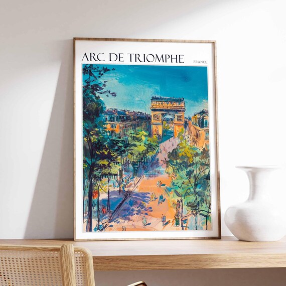 Arc De Triomphe Poster Arc De Triomphe Travel Print French Travel Print Tropical Decor Sea Print Arc De Triomphe Travel Poster