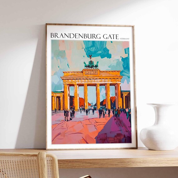 Brandenburg Gate Poster Germany Travel Print Europe Travel Poster European Wall Art Mountain Print Brandenburg Gate Wall Art