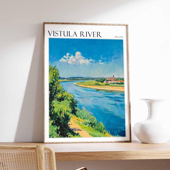 Vistula River Poster Vistula River Travel Print Poland Wall Art Poland Travel Print European Decor Poland Gift
