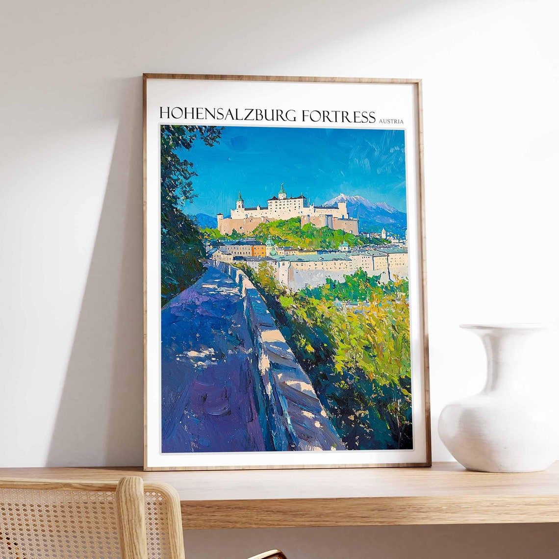 Hohensalzburg Fortress Poster Hohensalzburg Fortress Travel Print Austria Travel Print Europe Travel Poster European Wall Art