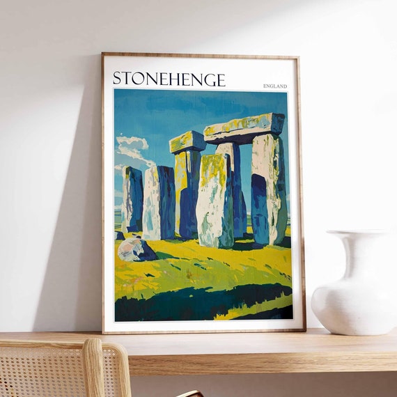 Stonehenge Poster England Travel Print British Decor United Kingdom Travel Poster Stonehenge Gift Stonehenge Travel Poster