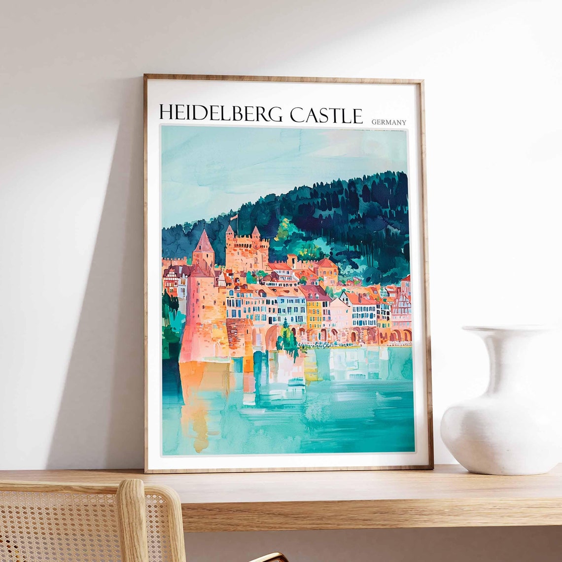 Heidelberg Castle Poster Heidelberg Castle Travel Print German Travel Poster German City Art City Print Travel Poster Travel Wall Art