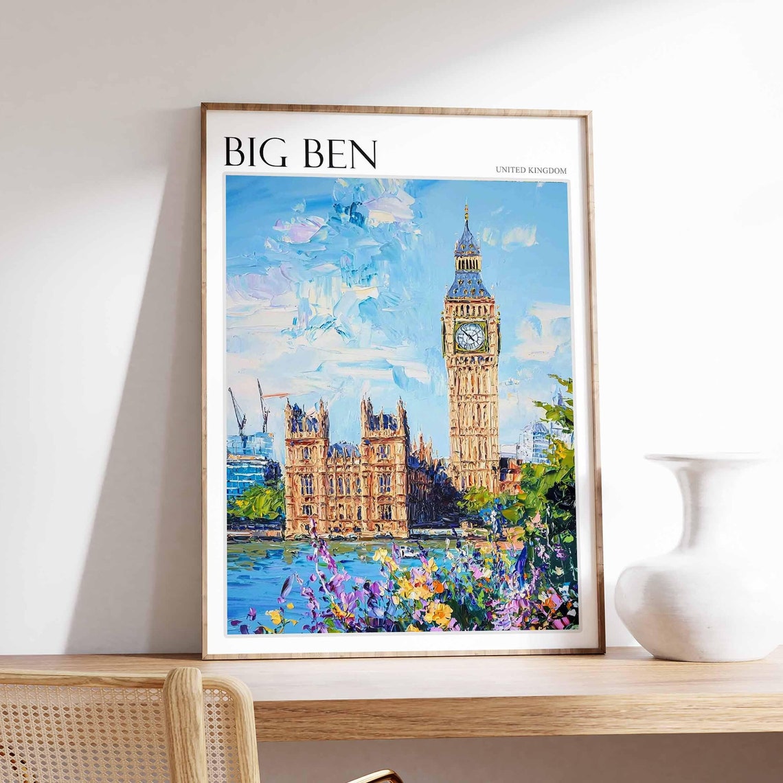 Big Ben Poster England Travel Print British Decor United Kingdom Travel Poster City Print Big Ben Gift Big Ben Travel Poster