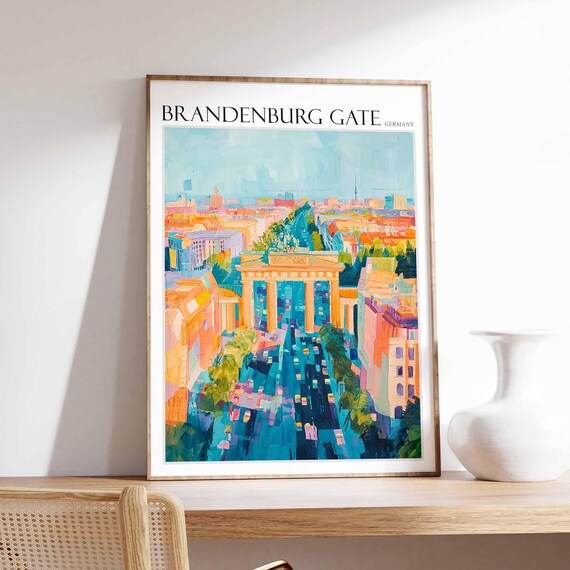 Brandenburg Gate Poster Germany Travel Print Europe Travel Poster European Wall Art Mountain Print Brandenburg Gate Wall Art