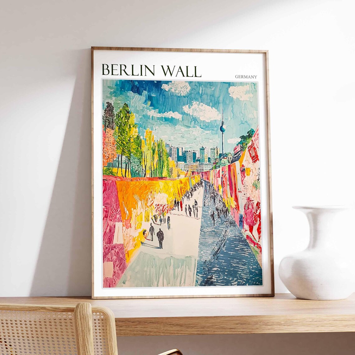 Berlin Wall Poster Germany Travel Print German Decor Europe Travel Poster European Wall Art City Print Berlin Wall Travel Poster