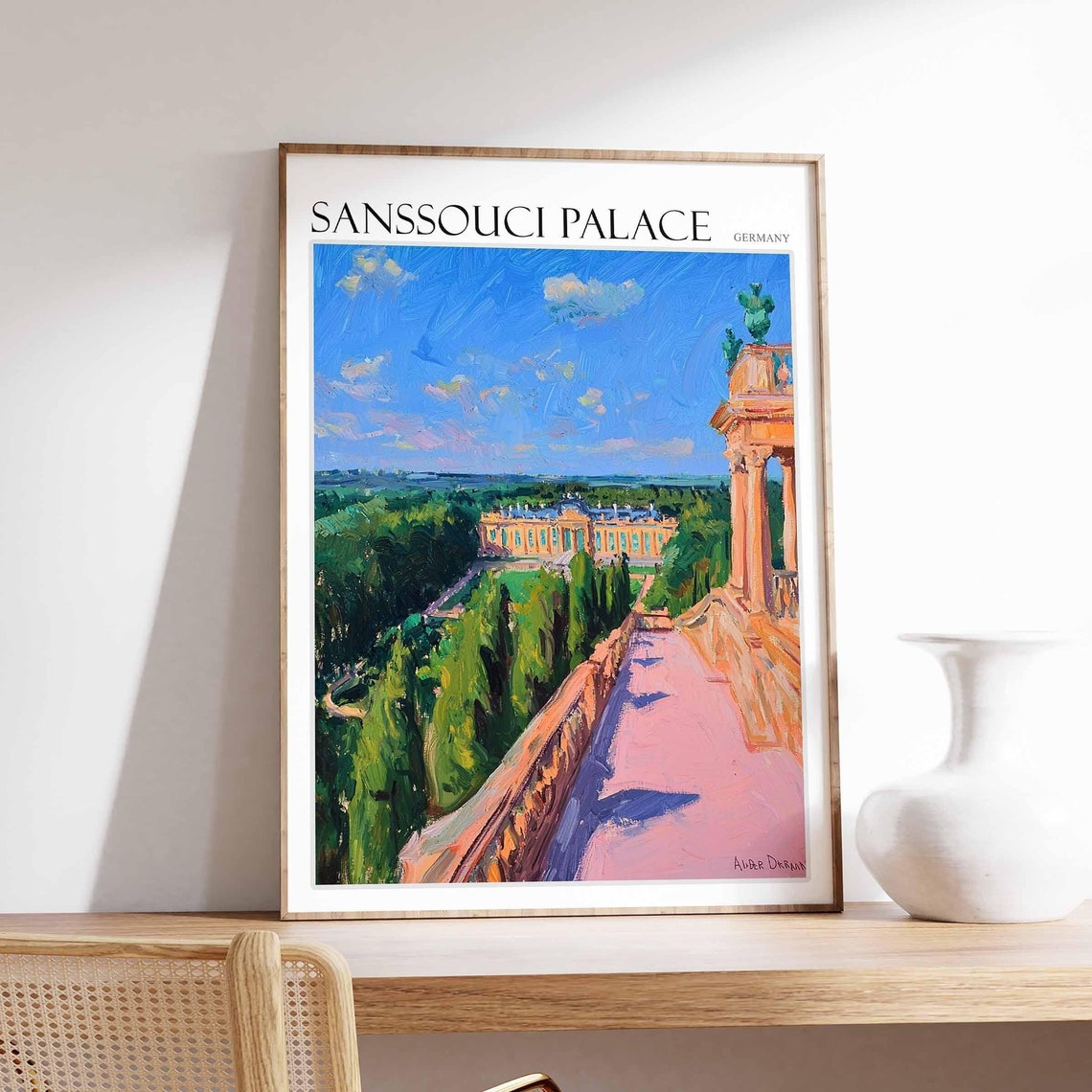Sanssouci Palace Poster Sanssouci Palace Travel Print German Travel Poster German City Art Travel Poster Travel Wall Art German Gift