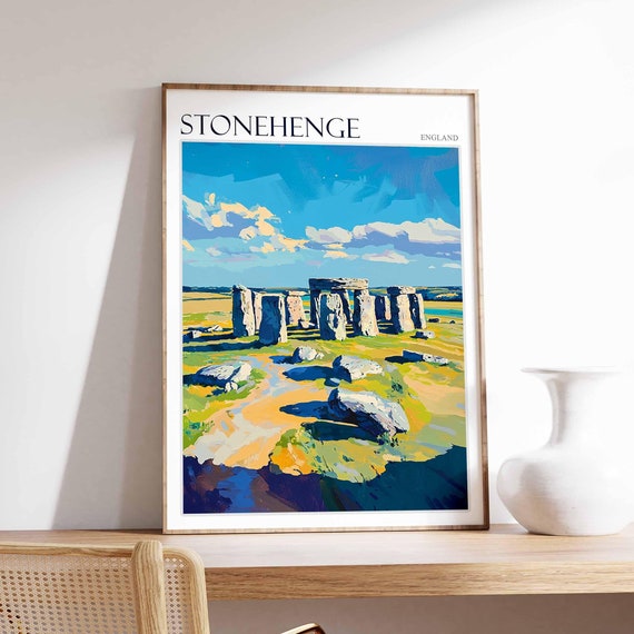 Stonehenge Poster England Travel Print British Decor United Kingdom Travel Poster Stonehenge Gift Stonehenge Travel Poster
