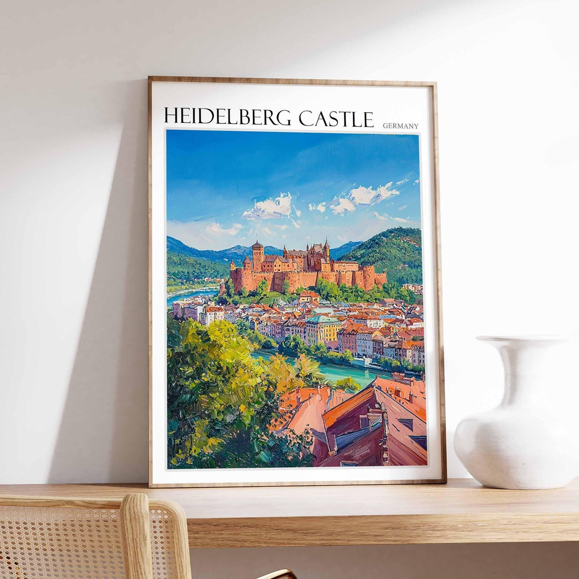 Heidelberg Castle Poster Heidelberg Castle Travel Print German Travel Poster German City Art City Print Travel Poster Travel Wall Art