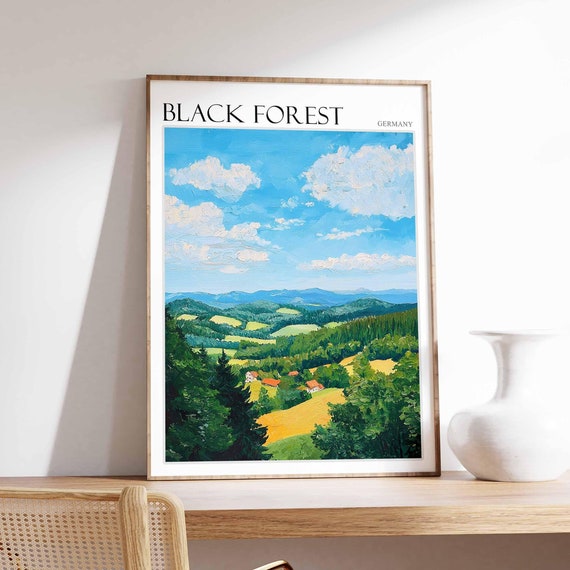 Black Forest Poster Germany Travel Print German Decor Europe Travel Poster European Wall Art Mountain Print Black Forest Travel Poster