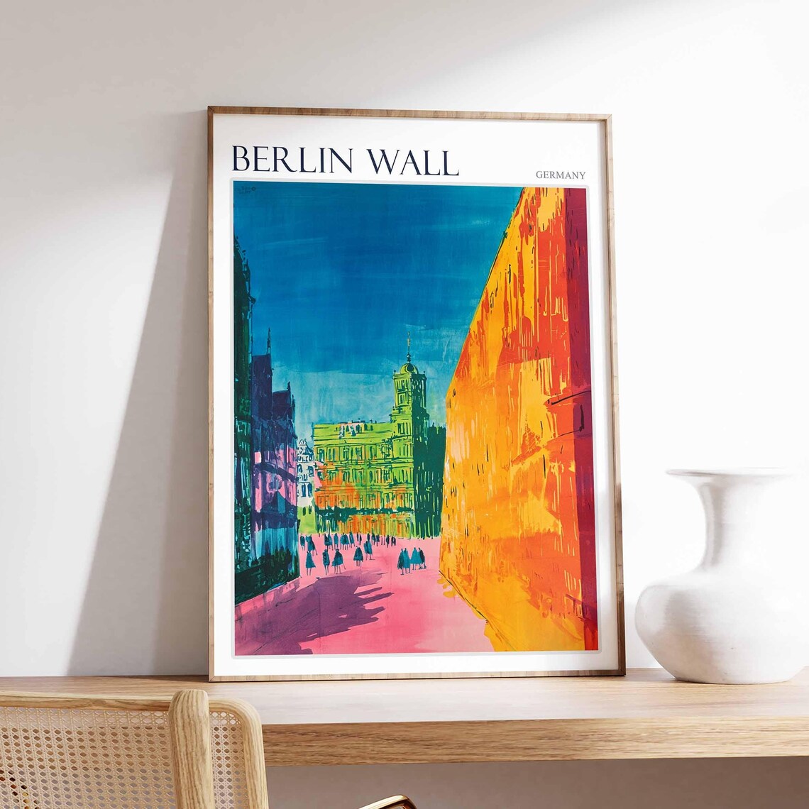Berlin Wall Poster Germany Travel Print German Decor Europe Travel Poster European Wall Art City Print Berlin Wall Travel Poster