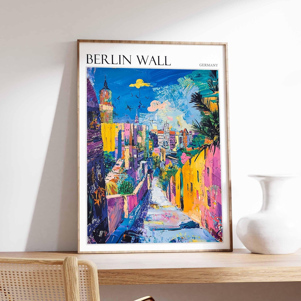 Berlin Wall Poster Germany Travel Print German Decor Europe Travel Poster European Wall Art City Print Berlin Wall Travel Poster