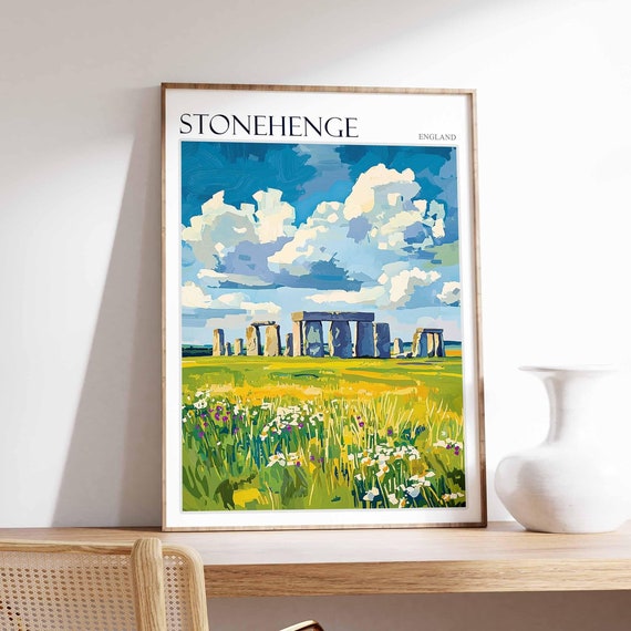 Stonehenge Poster England Travel Print British Decor United Kingdom Travel Poster Stonehenge Gift Stonehenge Travel Poster