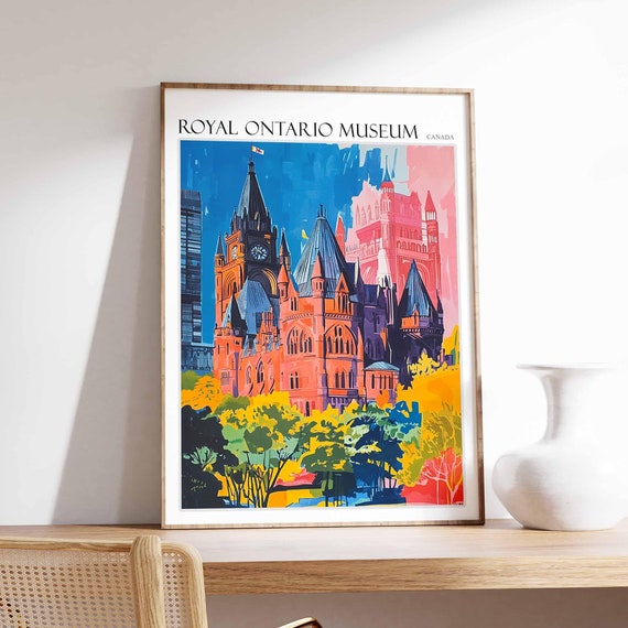 Royal Ontario Museum Poster Royal Ontario Museum Art Canadian Travel Print Canada Travel Art Botanical Decor Floral Art Canada Gift