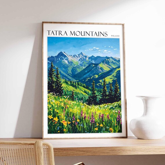 Tatra Mountains Poster Tatra Mountains Travel Print Poland Wall Art Poland Travel Print European Decor Poland Gift