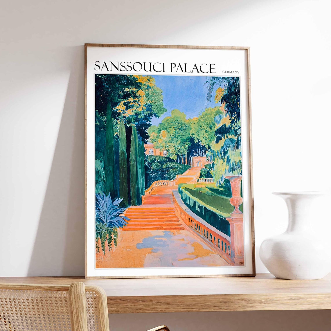 Sanssouci Palace Poster Sanssouci Palace Travel Print German Travel Poster German City Art Travel Poster Travel Wall Art German Gift