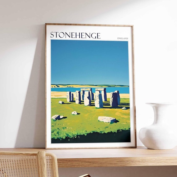 Stonehenge Poster England Travel Print British Decor United Kingdom Travel Poster Stonehenge Gift Stonehenge Travel Poster