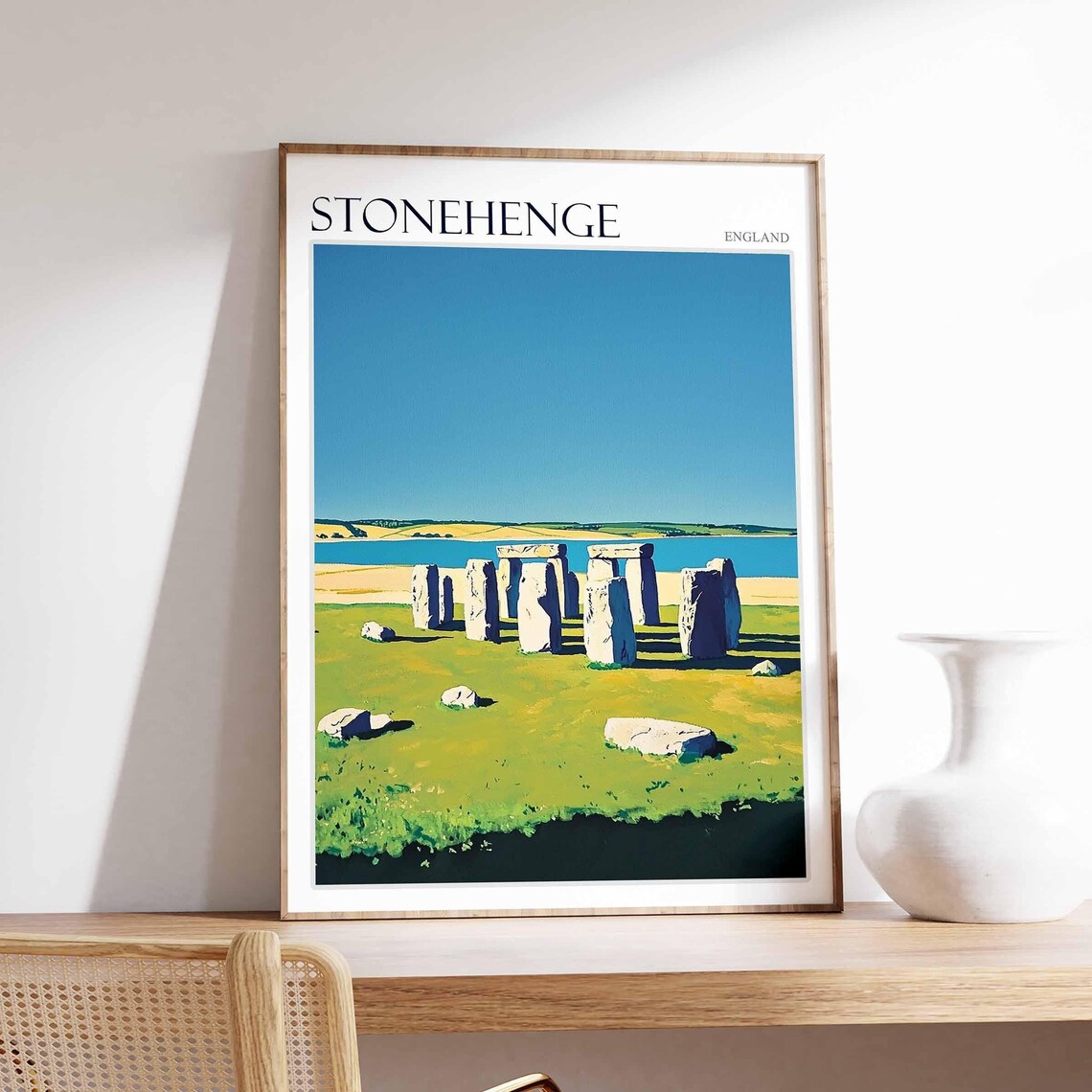 Stonehenge Poster England Travel Print British Decor United Kingdom Travel Poster Stonehenge Gift Stonehenge Travel Poster