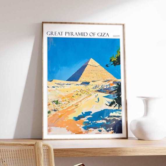 Great Pyramid Of Giza Poster Great Pyramid Of Giza Print Islamic Travel Poster Islamic Decor Middle Eastern Art Travel Gift Egypt Gift