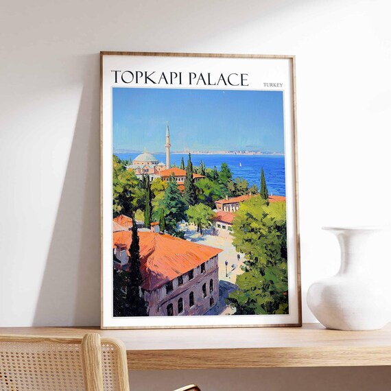 Topkapi Palace Poster Topkapi Palacetravel Print Islamic Wall Art Tropical Decor Botanical Print Turkey Gift Topkapi Palace Wall Art