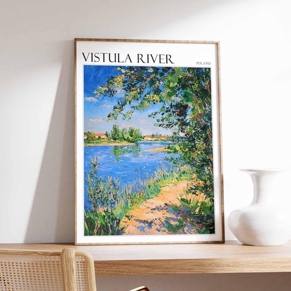 Vistula River Poster Vistula River Travel Print Poland Wall Art Poland Travel Print European Decor Poland Gift