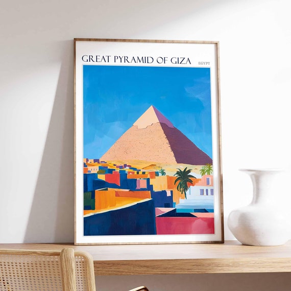 Great Pyramid Of Giza Poster Great Pyramid Of Giza Print Islamic Travel Poster Islamic Decor Middle Eastern Art Travel Gift Egypt Gift