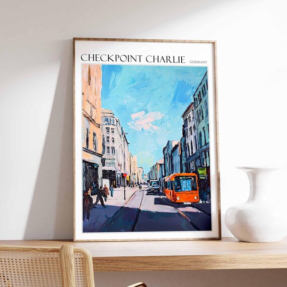 Checkpoint Charlie Poster Germany Travel Print Europe Travel Poster European Wall Art Mountain Print Checkpoint Charlie Wall Art