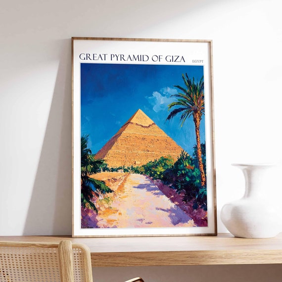 Great Pyramid Of Giza Poster Great Pyramid Of Giza Print Islamic Travel Poster Islamic Decor Middle Eastern Art Travel Gift Egypt Gift