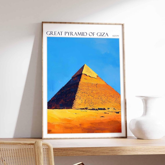 Great Pyramid Of Giza Poster Great Pyramid Of Giza Print Islamic Travel Poster Islamic Decor Middle Eastern Art Travel Gift Egypt Gift