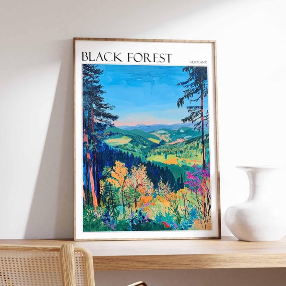 Black Forest Poster Germany Travel Print German Decor Europe Travel Poster European Wall Art Mountain Print Black Forest Travel Poster