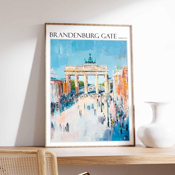 Brandenburg Gate Poster Germany Travel Print Europe Travel Poster European Wall Art Mountain Print Brandenburg Gate Wall Art