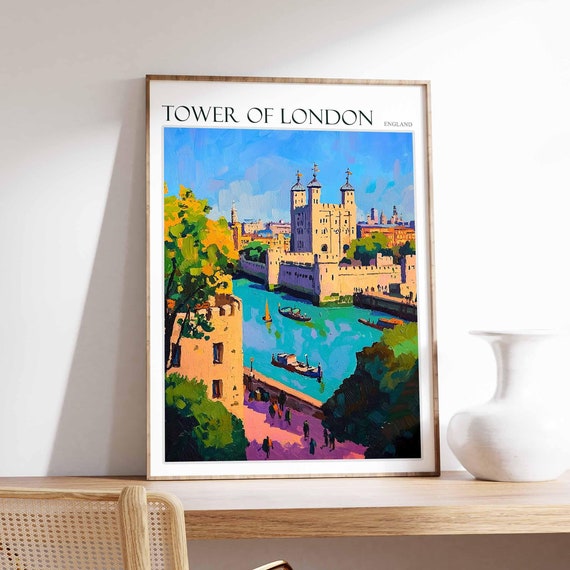 Tower Of London Poster Tower Of London Travel Print England Travel Art United Kingdom Wall Art England Travel England Gift