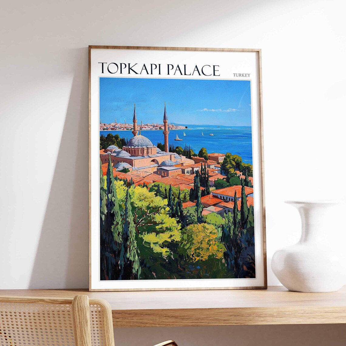 Topkapi Palace Poster Topkapi Palacetravel Print Islamic Wall Art Tropical Decor Botanical Print Turkey Gift Topkapi Palace Wall Art