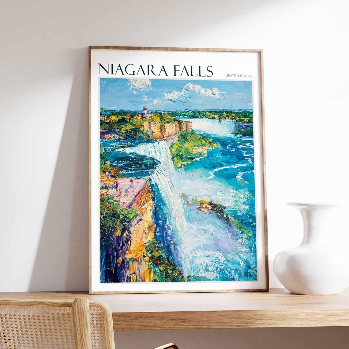 Niagara Falls Poster Niagara Falls Travel Print United States Travel Poster Travel Art Travel Poster United States Wall Art