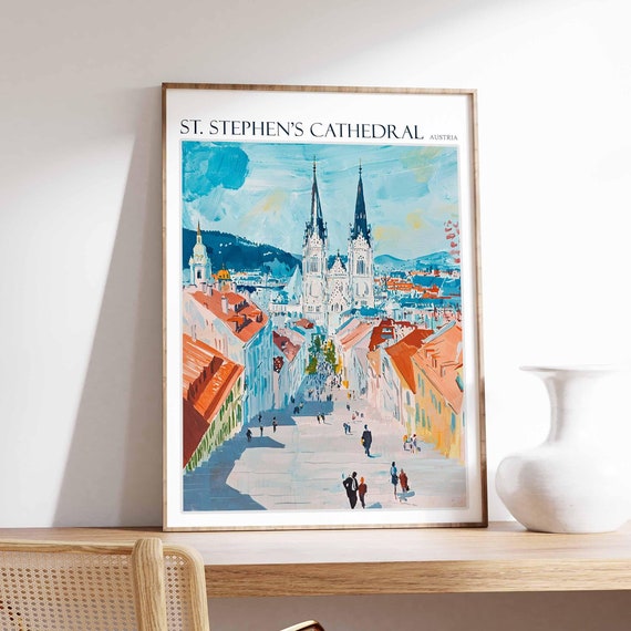 St Stephens Cathedral Poster St Stephens Cathedral Travel Print Austria Travel Print Europe Travel Poster European Wall Art