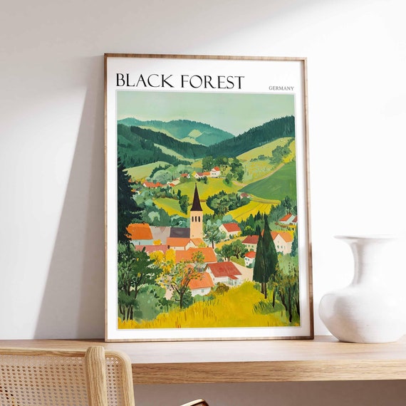 Black Forest Poster Germany Travel Print German Decor Europe Travel Poster European Wall Art Mountain Print Black Forest Travel Poster