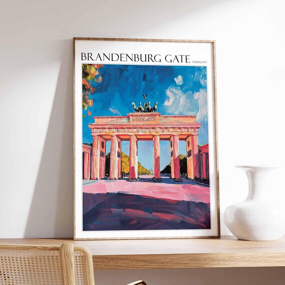 Brandenburg Gate Poster Germany Travel Print Europe Travel Poster European Wall Art Mountain Print Brandenburg Gate Wall Art