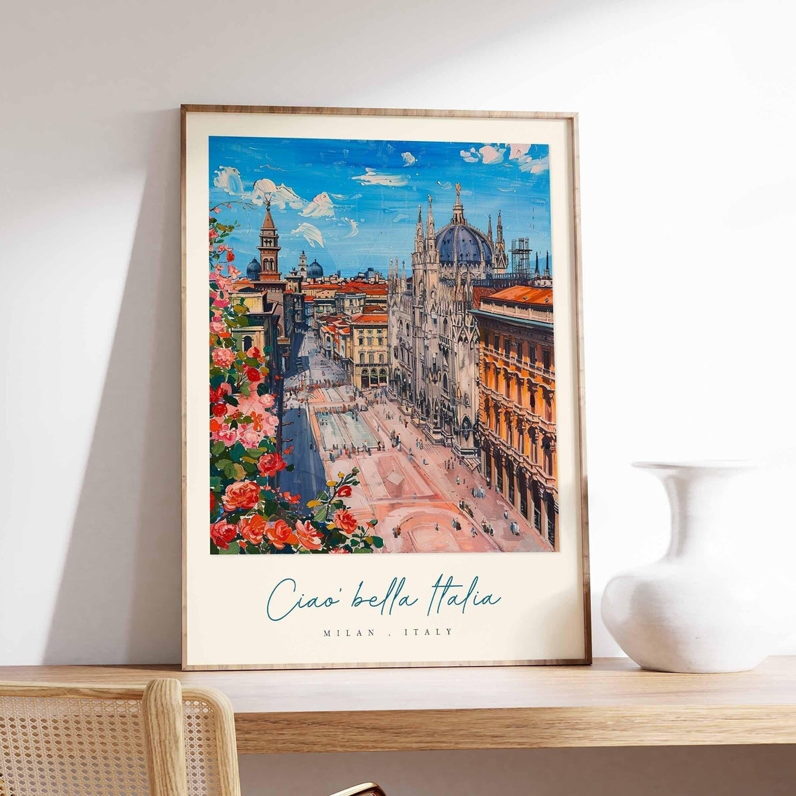 Milan Poster Italian Travel Print Milan Travel Art Milan Wall Art Italy Art Italy Travel Decor Italian Travel Gift