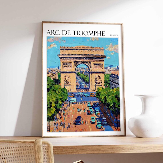 Arc De Triomphe Poster Arc De Triomphe Travel Print French Travel Print Tropical Decor Sea Print Arc De Triomphe Travel Poster