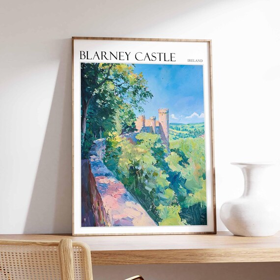 Blarney Castle Poster Blarney Castle Travel Print Ireland Travel Poster Irish Decor Tropical Decor Sea Print Blarney Castle Wall Art