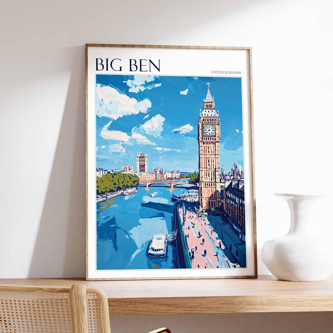 Big Ben Poster England Travel Print British Decor United Kingdom Travel Poster City Print Big Ben Gift Big Ben Travel Poster