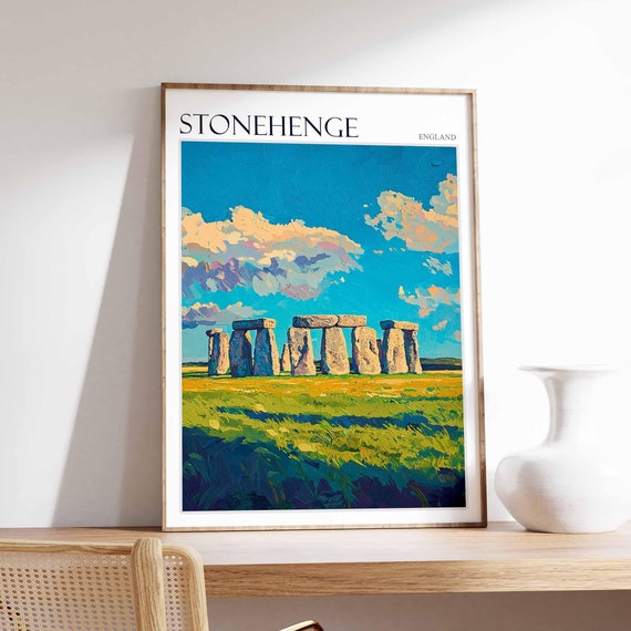 Stonehenge Poster England Travel Print British Decor United Kingdom Travel Poster Stonehenge Gift Stonehenge Travel Poster