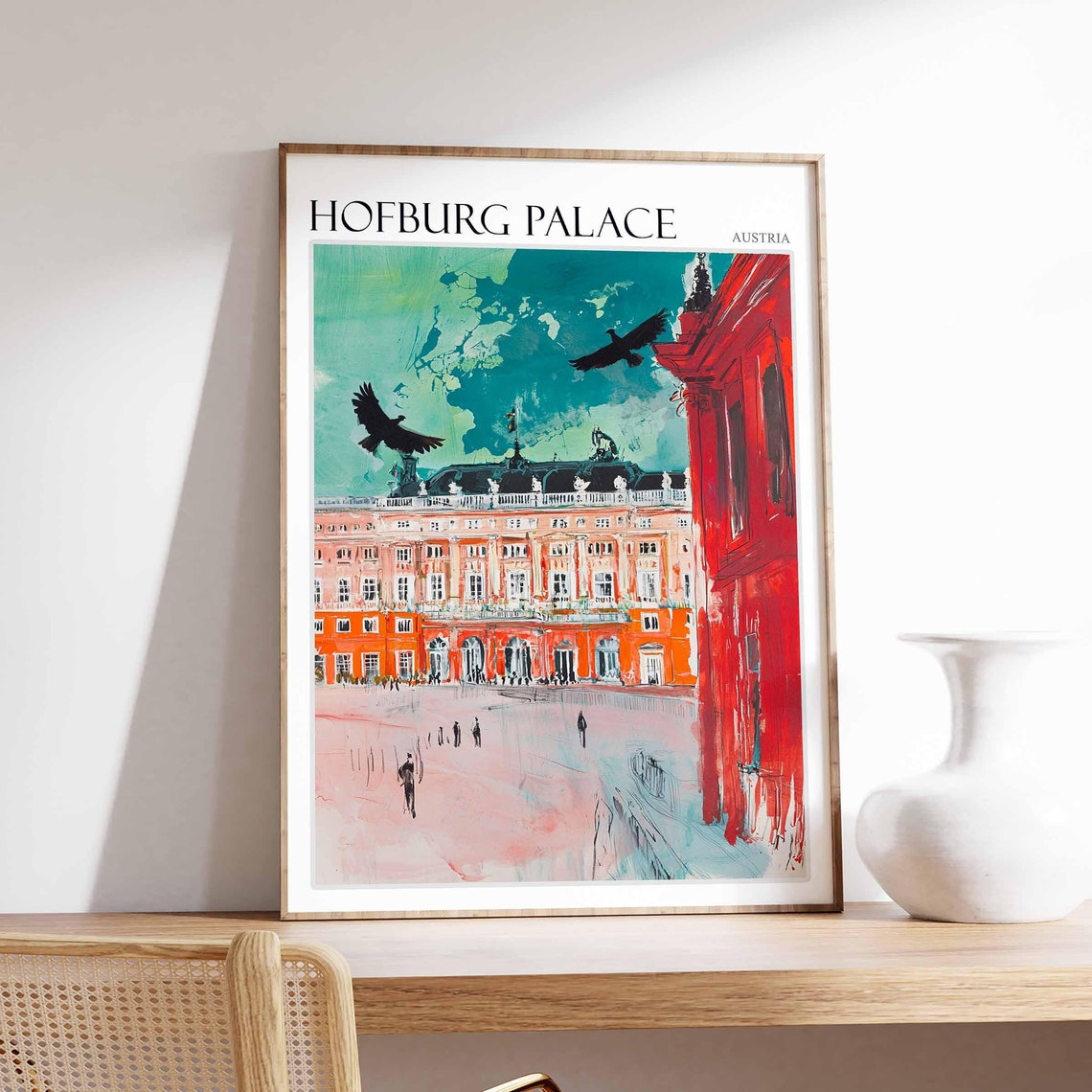 Hofburg Palace Poster Austria Travel Print Austrian Decor Europe Travel Poster European Wall Art Hofburg Palace Travel Poster