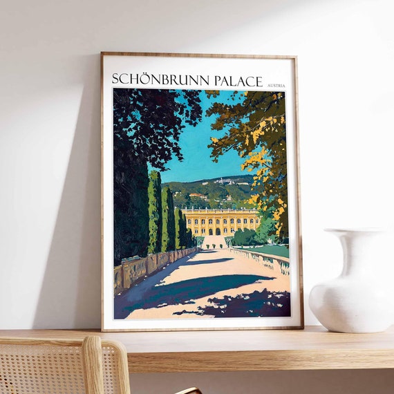 Schnbrunn Palace Poster Schnbrunn Palace Travel Print Austria Travel Print Europe Travel Poster European Wall Art