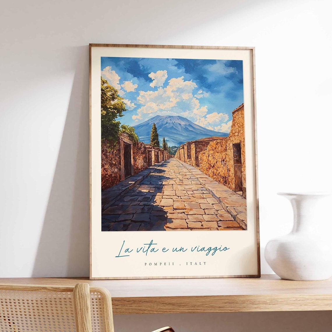 Pompeii Poster Italian Travel Print Pompeii Travel Art Pompeii Wall Art Italy Art Italy Travel Decor Italian Travel Gift