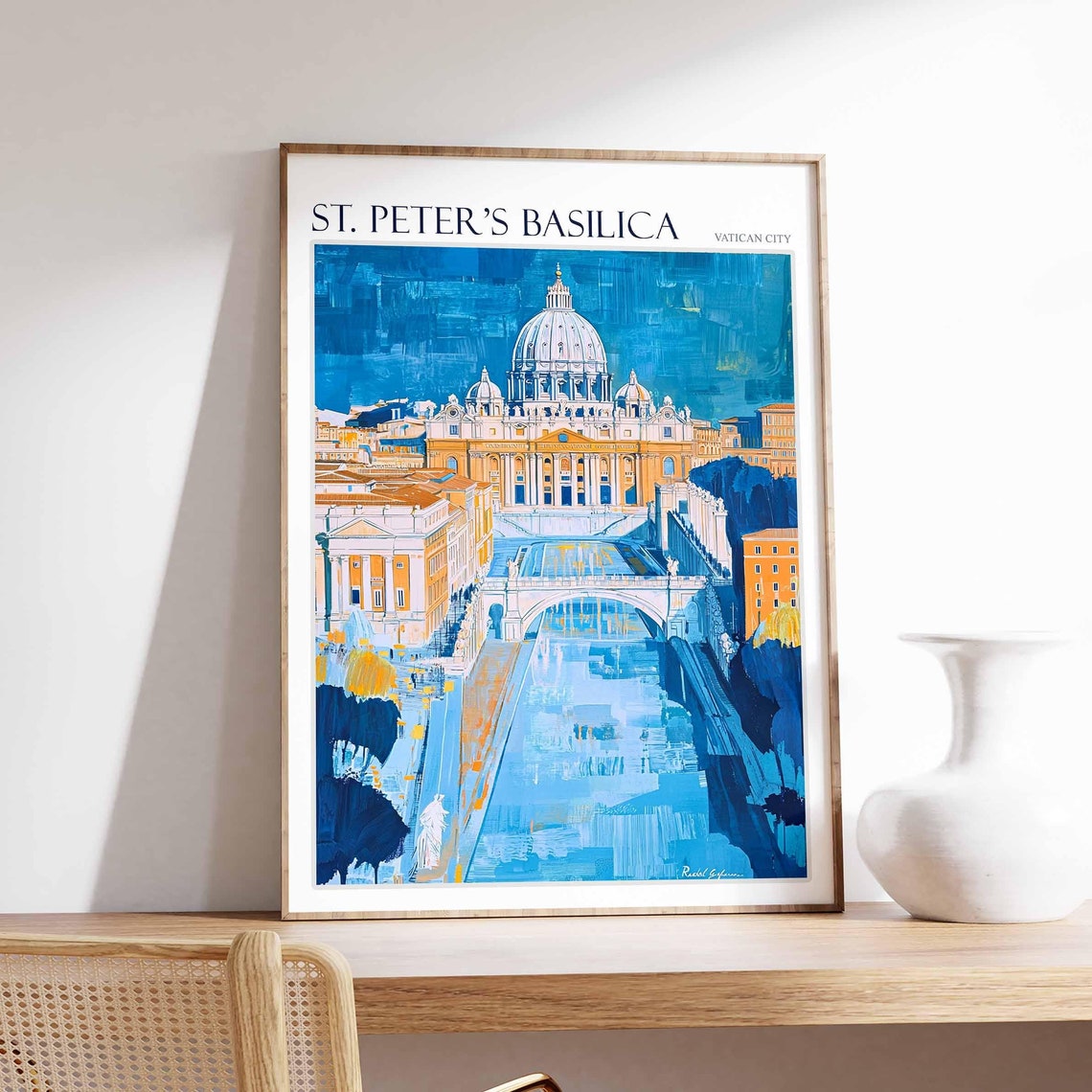 Stpeters Basilica Poster Stpeters Basilica Travel Print Italy Wall Art Italian Travel Print Italian Gift Vatican City Wall Art