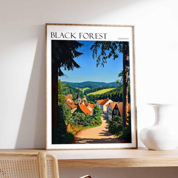 Black Forest Poster Germany Travel Print German Decor Europe Travel Poster European Wall Art Mountain Print Black Forest Travel Poster