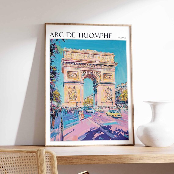Arc De Triomphe Poster Arc De Triomphe Travel Print French Travel Print Tropical Decor Sea Print Arc De Triomphe Travel Poster