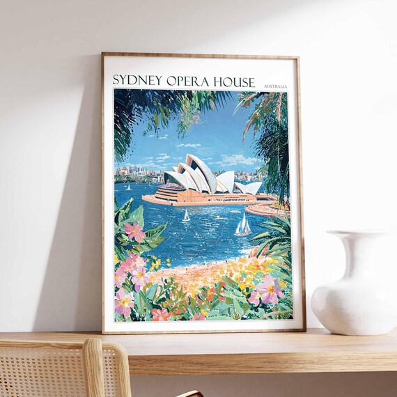 Sydney Opera House Australia Harbour Sails Sailboats View Poster