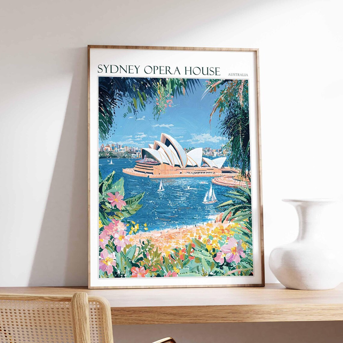 Sydney Opera House Australia Harbour Sails Sailboats View Poster